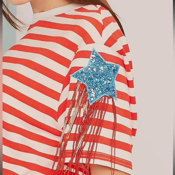 NWT Boutique Main Strip Sequin Star Top - S, M, L - True to size - Picture 4 of 4